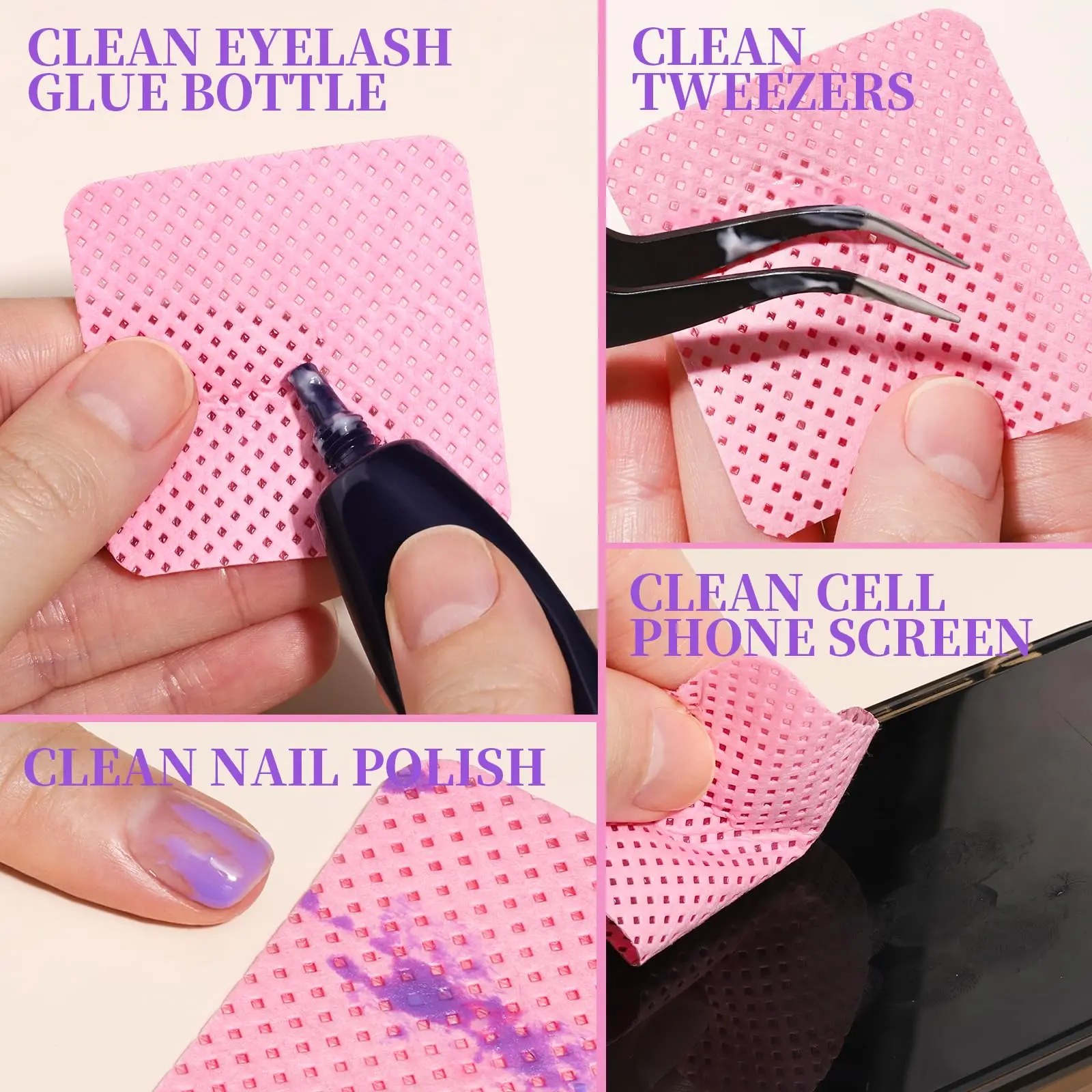 LULAA مناديل الغراء خالية من الوبر مناديل الأظافر غير المنسوجة النسيج لاش الغراء مناديل مزيل طلاء الأظافر استخدام لمزيل طلاء الأظافر #6