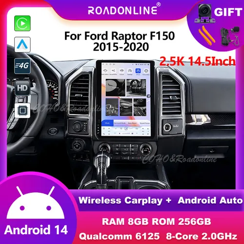 14,5-calowy odtwarzacz multimedialny Android do Forda Raptor F150 2015 2016 2017 2018 2019 2020 Android 14 Core 8+256G
