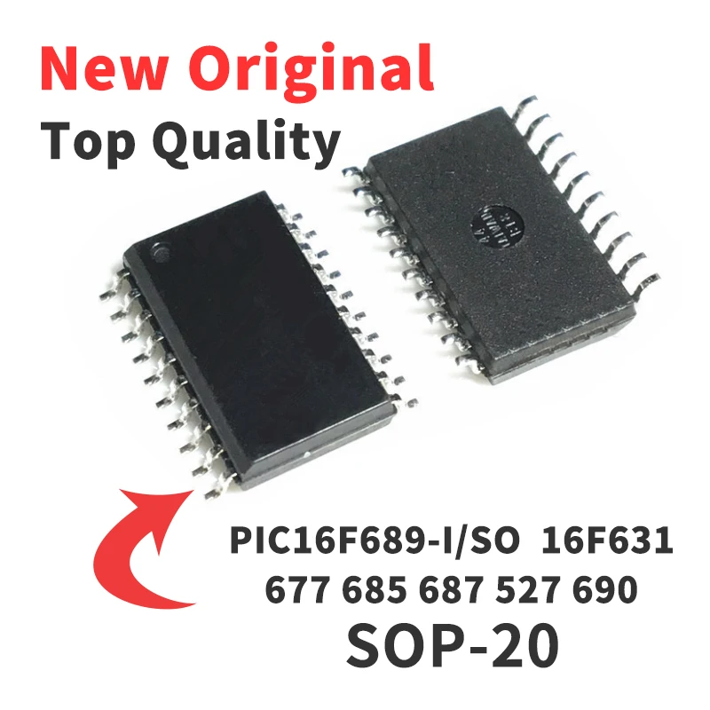 1 Piece PIC16F689 PIC16F631 PIC16F677 PIC16F685 PIC16F687 PIC16F16F527 PIC16F690 -I/SO SOP20 Chip IC New Original