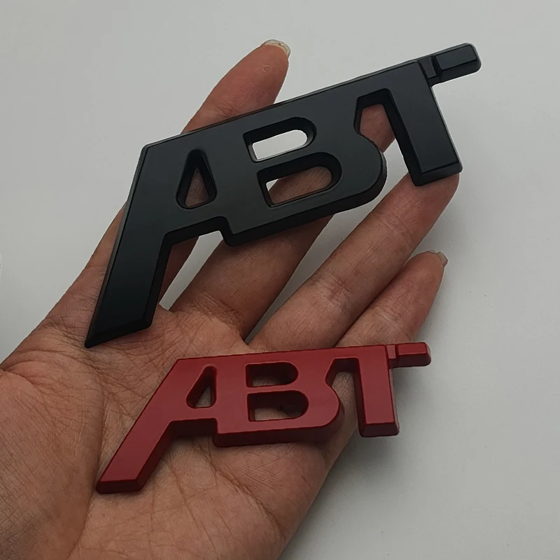 3d Metal ABT Logo Letters Car Front Emblem Badge For A5 A7 A1 SQ5 TT RS6 RS3 Q7 Q5 Q8 A3 7 ABT Sticker Accessories