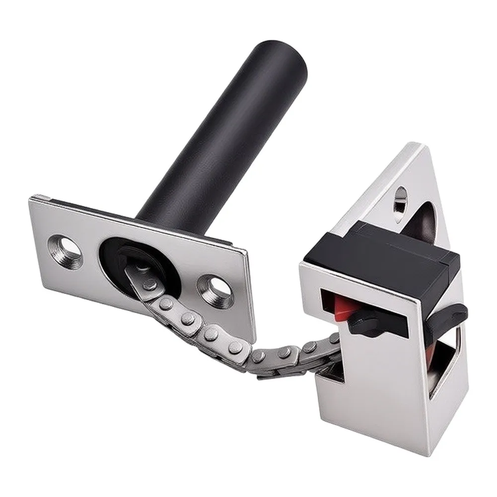 Invisible Door Guard Concealed Door Chain For Ultimate Protection Brushed Silver Steel Hardened Mounting Screws