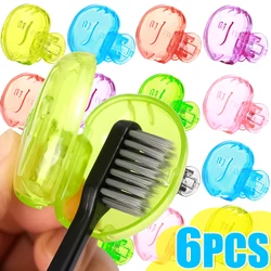 1/6pcs Toothbrush Head Protective Cover with Plastic Clip Portable Dustproof Brush Pod Case Travel Camping Bathroom Accessories