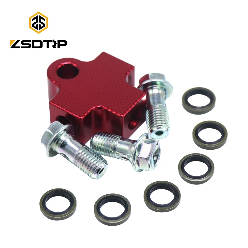 ZSDTRP Universal Motorcycle Hydraulic Brake Hose Pipe Three Connector 3-way Adapter For Motorcross Dirt Bike ATV Brake System
