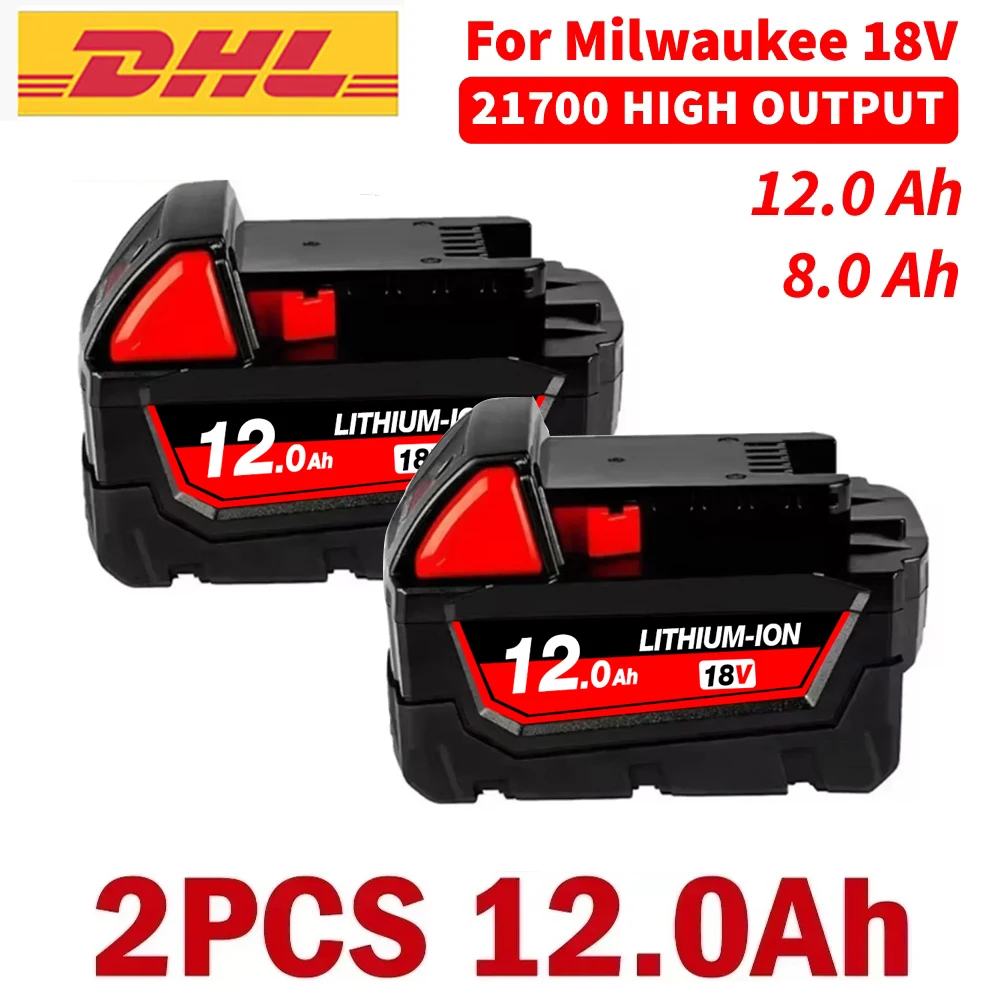 

For Milwaukee M18 18V 12000mAh Li-ion Replacement Battery M18B5-XC For Milwaukee 18V Tool Rechargeable Battery Dual Charger