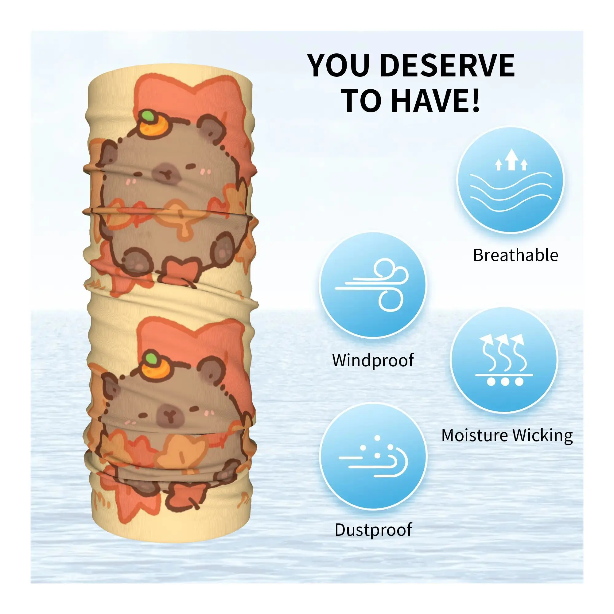 Capybara Bandana Halstuch, bedruckter Gesichtsschal, warmer Fahrradschal, Radfahren, Unisex, Erwachsene, Winter