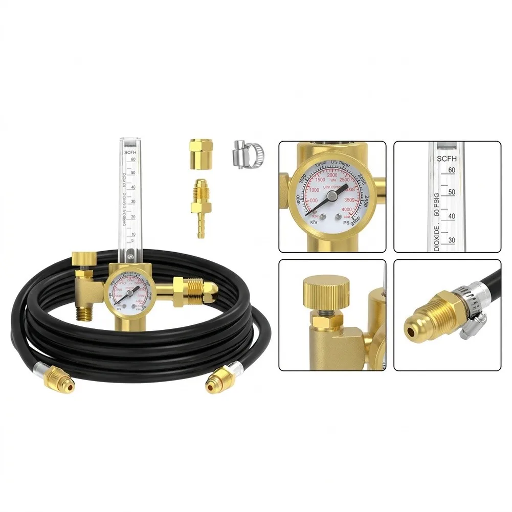 For Industrial Operations Industrial Regulator Kit Brass Gas Regulator For Industrial Workshop Use Brass Gas Regulator Kit