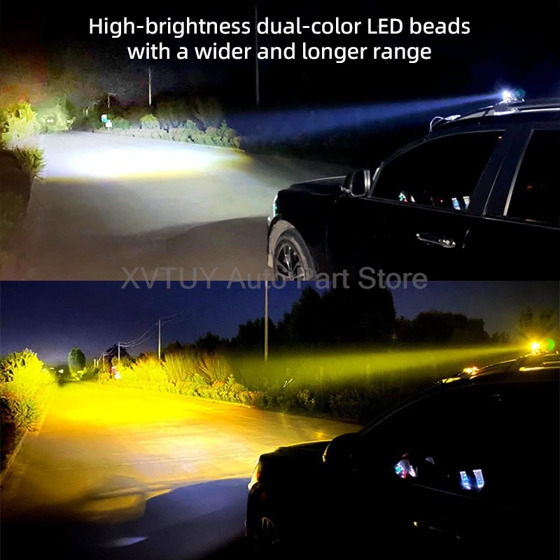 حار دراجة نارية الأضواء المصباح LED لونين صغير الصلب مدفع عالية منخفضة شعاع مقاوم للماء السوبر مشرق 8-80 فولت الجهد واسعة #5