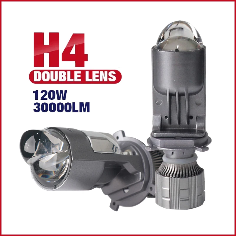

2PCS H4 Mini Lens Headlight LHD 120W LED Headlight Auto Hi/Lo Beam 30000LM Canbus Lamp with White/Yellow Color Car Light Bulbs