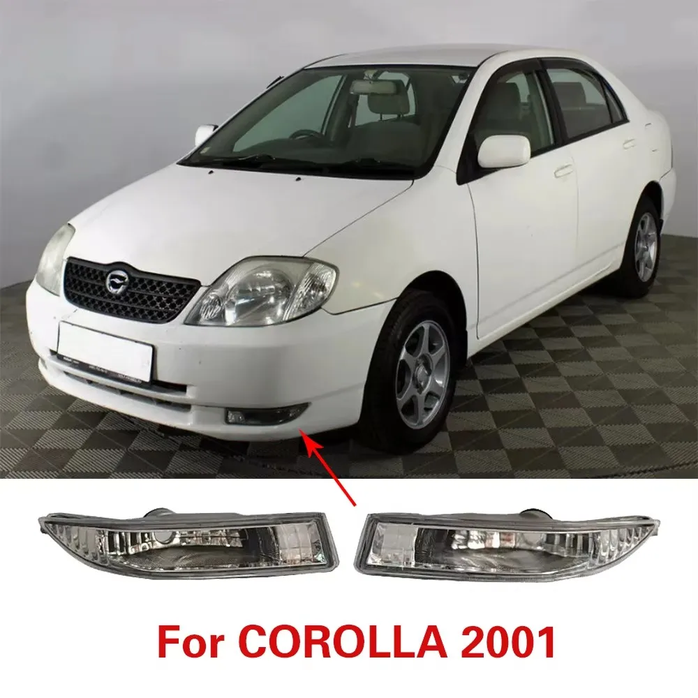 Front Bumper Fog Lamp Bar Light  For Toyota Corolla E120 81211-12150 81221-12160 2001 2002 Left and Right Crystal