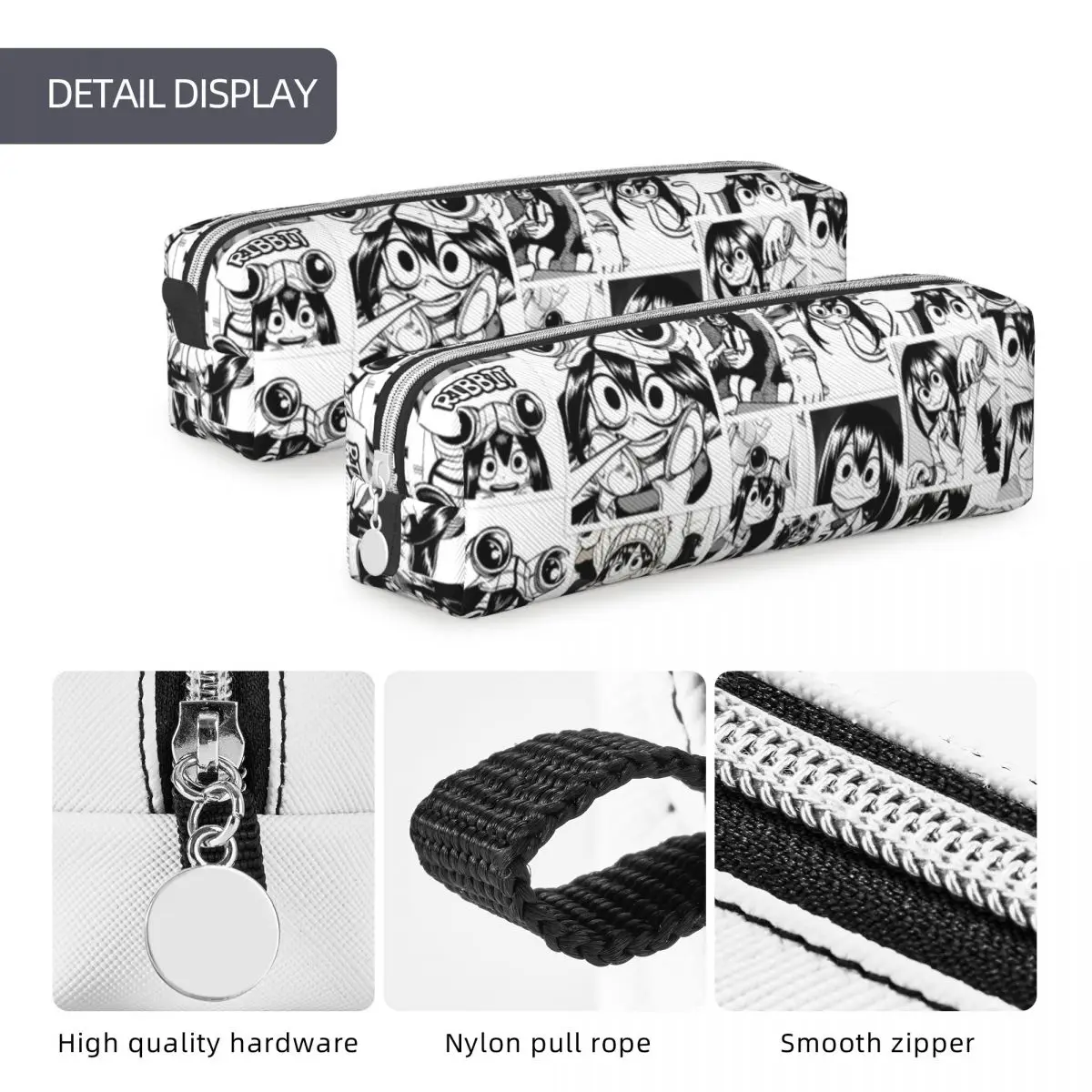 Imagem -05 - Tsuyu Collage Pencil Case my Hero Academia Anime Pencil Box Grande Bolsa de Armazenamento Material Escolar Papelaria Cosmética Infantil