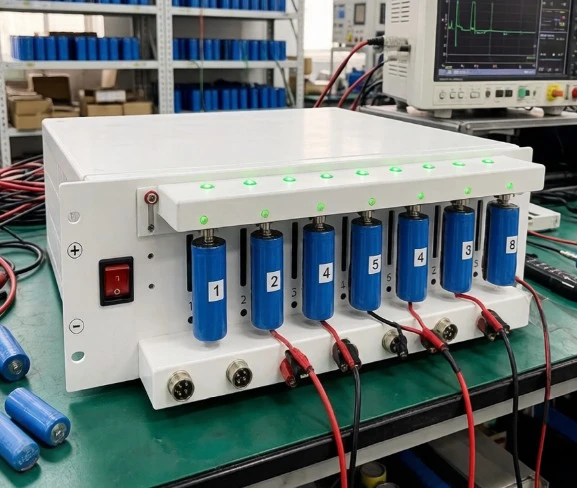 8-Channel Battery Grading Cabinet Capacity Tester for 18650 LiFePO4 Ternary Cells 10A Cycle for Battery Pack Matching