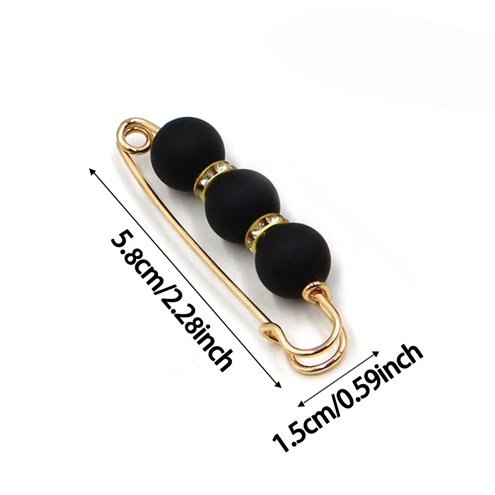5 Stück/Set Imitationsperlen-Broschen für Damen, Klassische Strass-Broschen für Kleidung, Taillenbrosche zur Dekoration von Kleidungsstücken, Sicherheitsnadeln Zubehör – Detail 1