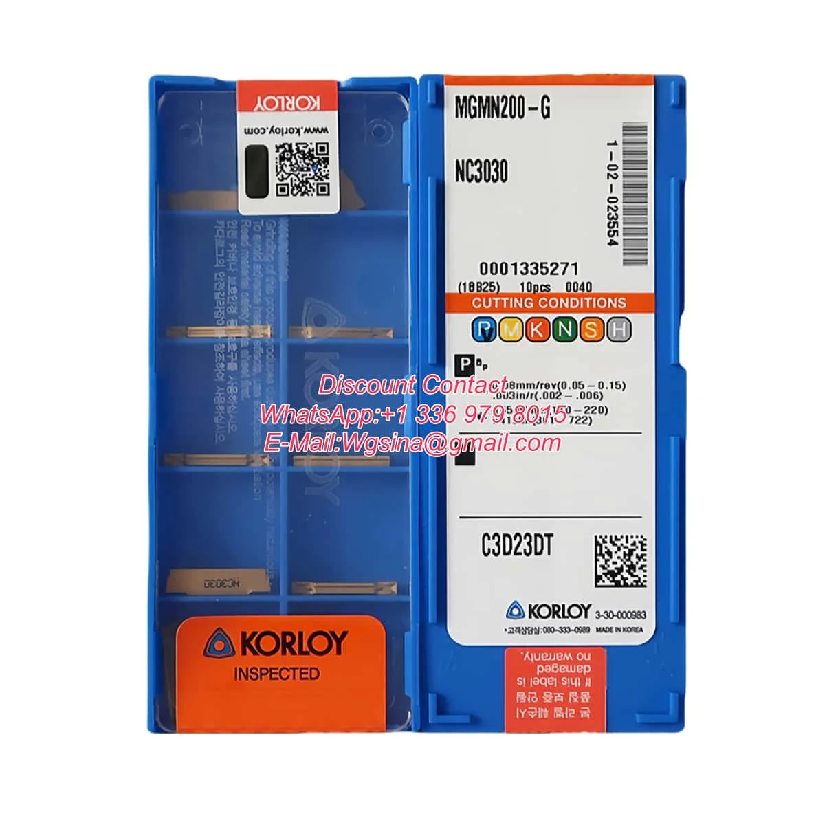 

KORLOY Original MGMN MGMN150 200 250 300 400 500 600 -G M NC3120 NC3220 NC6210 PC215K PC230 Groove Insert