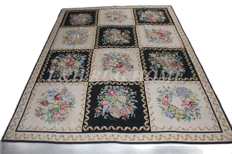 

Free shipping 7+10K 8'x10' needlepoint carpets hand knotted handmade rugs hand stitched rice stitched rugs