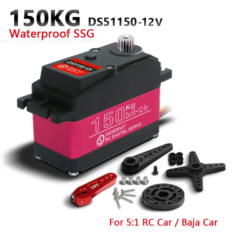 1X 12V servo 150Kg baja 5B 1/5 DS51150 high torque Digital Servo for Redcat HPI Baja 5B SS RC servo Car compatible SAVOX-0236