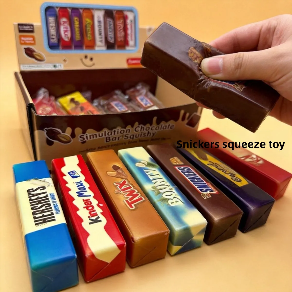 simulated-chocolate-bar-pu-slow-rebound-casual-toy-snickers-rack-pinch-music-creative-decompression-toy