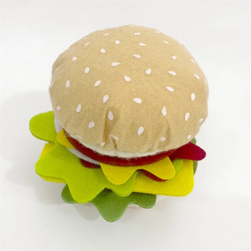 Ensemble de nourriture en feutre pour enfants, sandwich au hamburger, jouets de cuisine pour enfants, cadeaux de jeu, 28 pièces