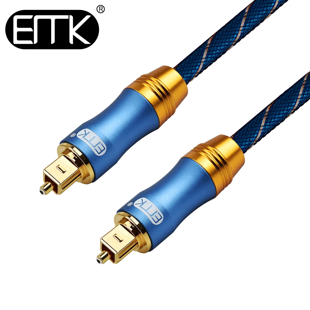 EMK Optical Cable Toslink Cable 5.1 Digital Sound SPDIF Fiber Optical Audio Cable braided jacket for TV to Soundbar, Speaker