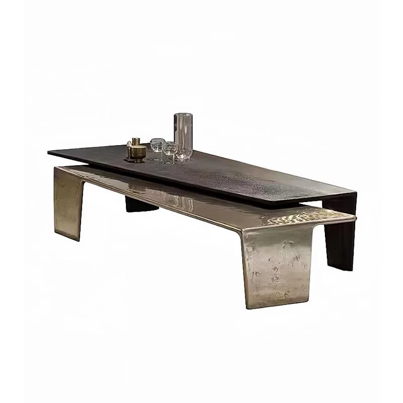 

Light luxury stainless steel, hammer coffee table living room, home villa modern high-end sense