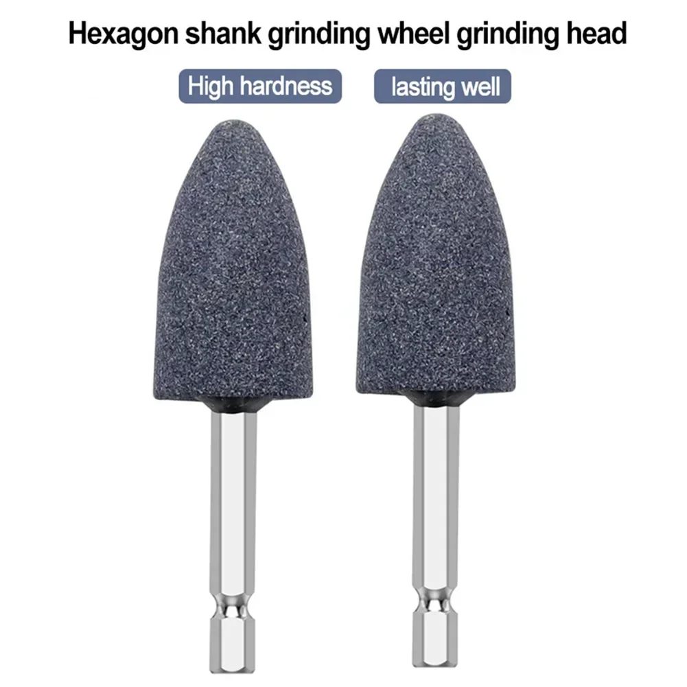 

Sharpening Head Grinding Head 2PCS Brown Corundum Cone Grinding Wheel Hexagonal Shank Metal Wood Bearing Grinding