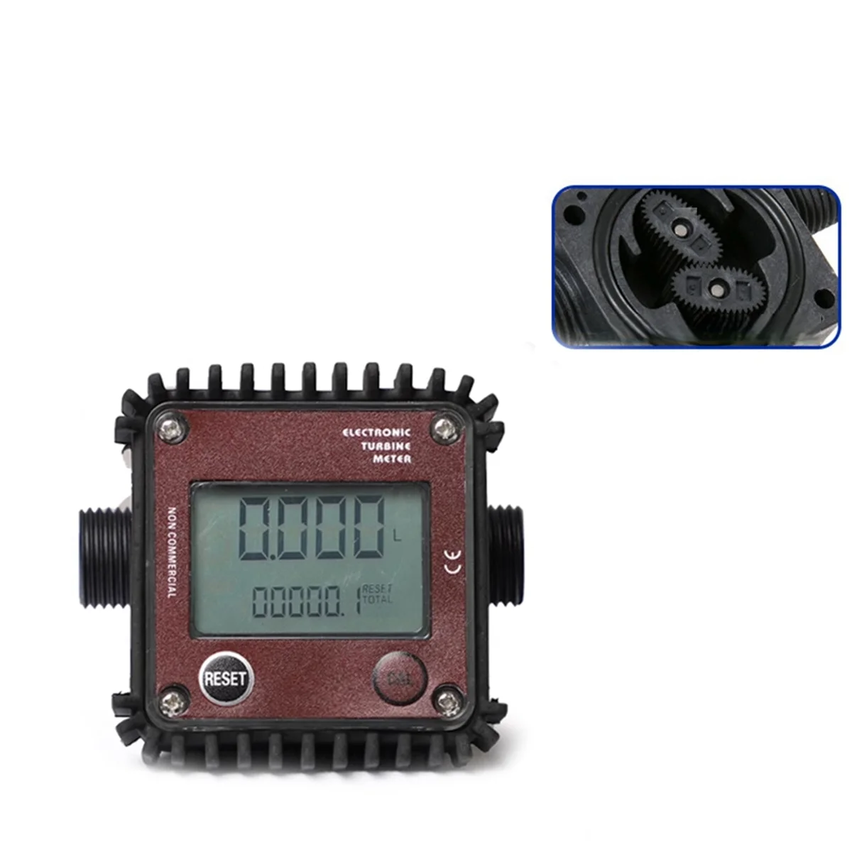 AA98 K24 مقياس تدفق التروس الرقمي مع شاشة LCD لزيت الوقود والماء واليوريا والعتاد تدفق متر الموضوع
