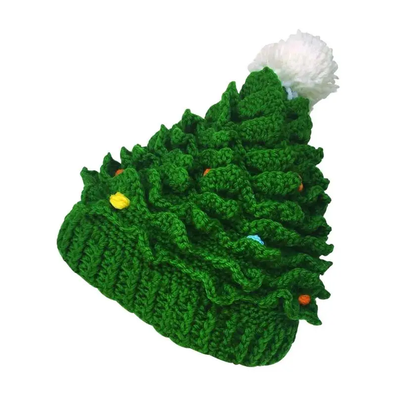 Green Christmas Beanies Winter Hats Santa Hat Christmas Hat Warm Hat Christmas Tree Knit Hat Christmas Costume Accessories