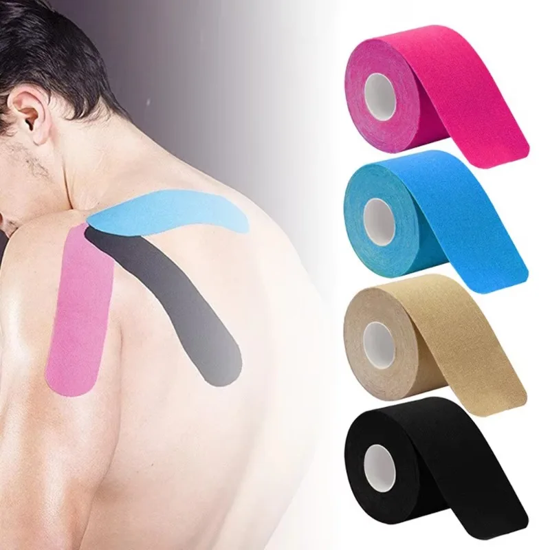 5cmx5m Sports Kinesio Tape Muscle Kinesiology Elastic Knee Pain Relief Strain Patch Athletic Recovery Stickers Fitness Bandages