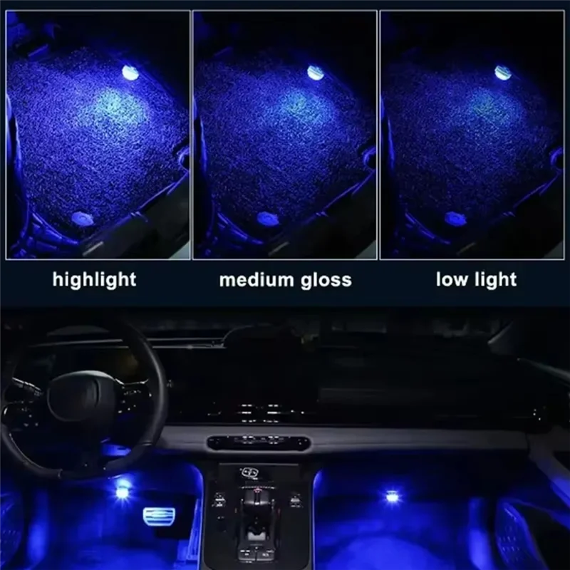 

A04G-Remote Control Car LED Interior Ambient Light,Colorful Adhesive Decoration For Auto Roof Foot Atmosphere Lamp 13 Colors
