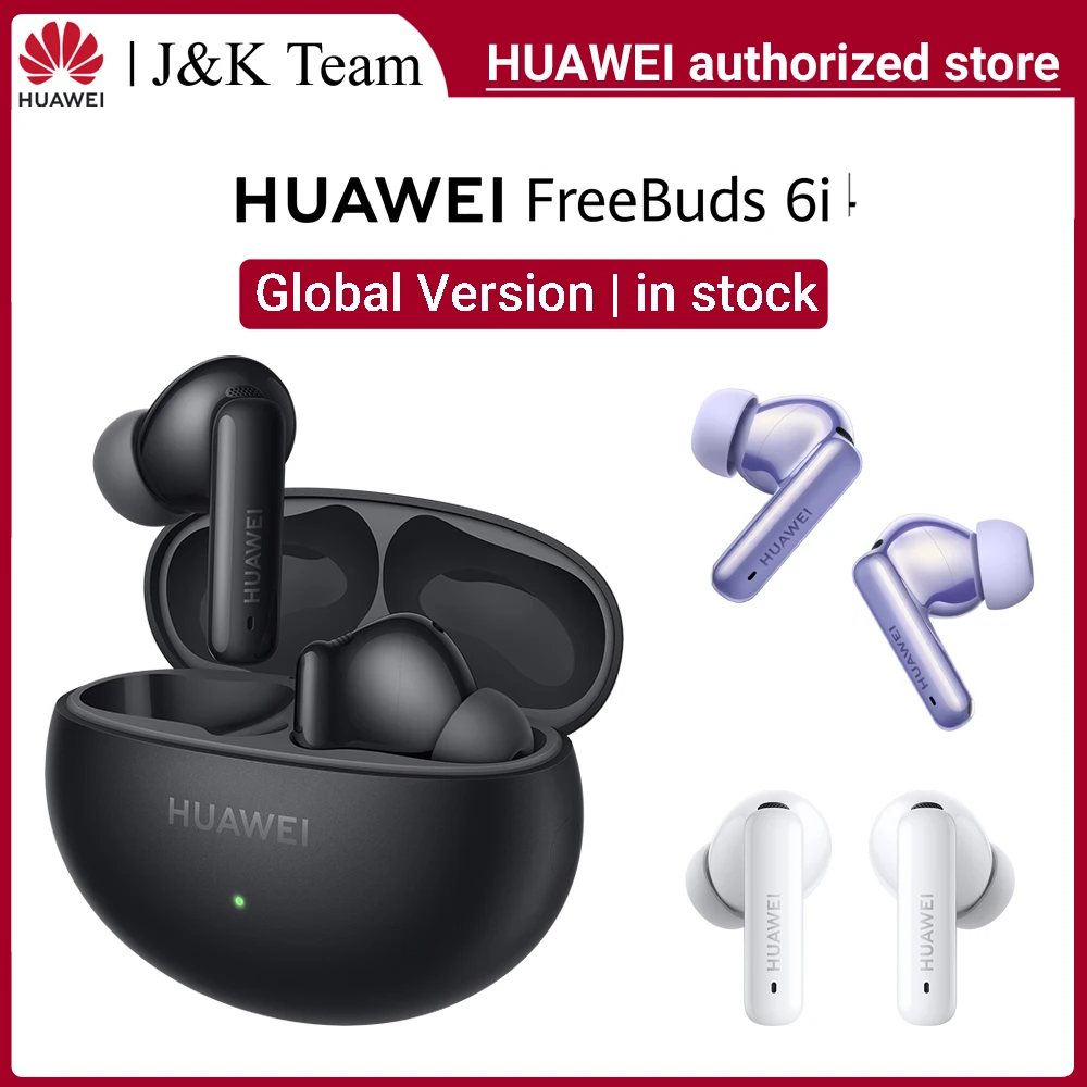 HUAWEI FREEBUDS 6i Bluetooth Wireless Headphones, 8 hours Battery life, Dynamic EQ Active Noise Cancellation,Transparency Mode