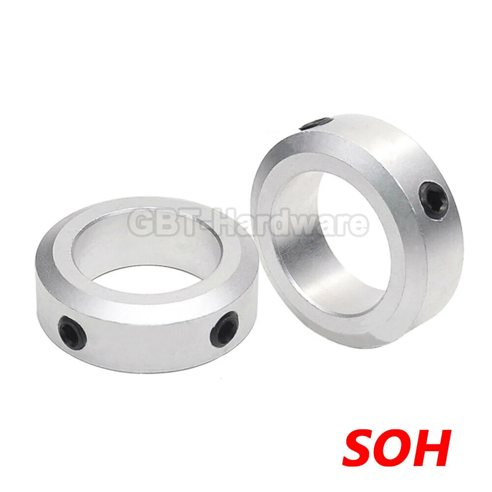 Bore 6/8/10/12/14/15/16/17/18/20/22/25/30/35/40/50mm Aluminum Shaft Collars SOH Stop Ring Fixing Limit Ring Timing Belt Fixation