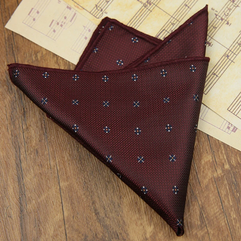 Classic Striped Pocket Square, Green Dots Design