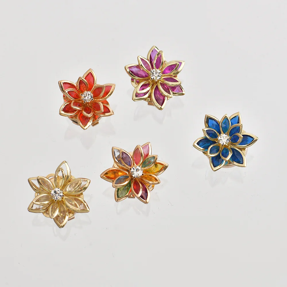 Transparent Lotus Button Cover Cufflinks Lotus Flower Button Cover Cufflinks for Blouses Shirt Dress Wedding Formal Accessories