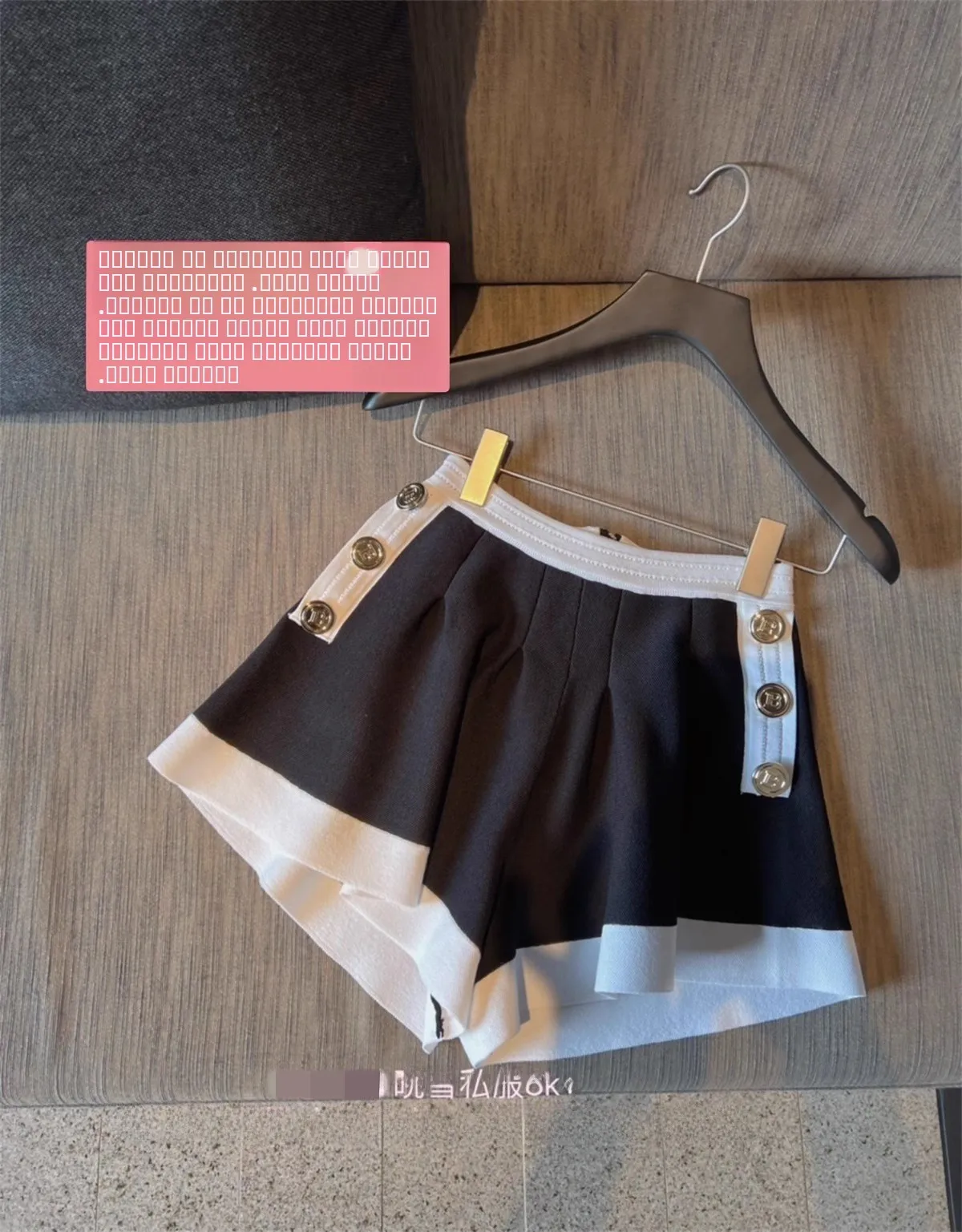 

Bla And White Color Blo Pleated Wide Leg ort Pants High Waist Casual Pants for Women Spring Season Regular Thin