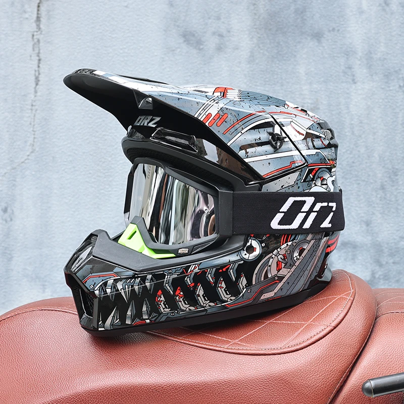 903-Motorcycle off-road helmet, fully covered electric vehicle, pulling full helmet, mountain downhill, all season image 5