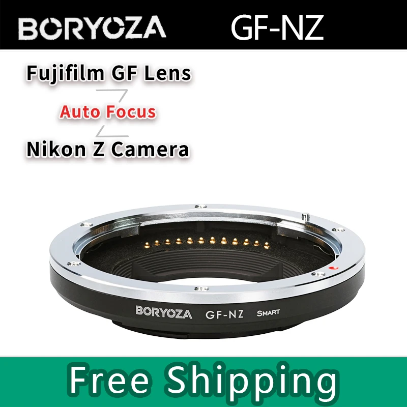 Boryoza GF-NZ Auto Focus Lens Adapter for Fujifilm GFX Mount Lens GF110 GF32-64 GF55 to Nikon Z Mount Camera Z8/Z9/ZF/Z6III/Z5II