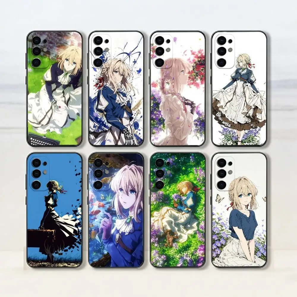 Anime-V-Violet E-Evergarden  Phone Case Black Silicone Soft For Samsung S26,S25,S24,S23,S22,S21,S30,Ultra,Plus,Fe,Lite
