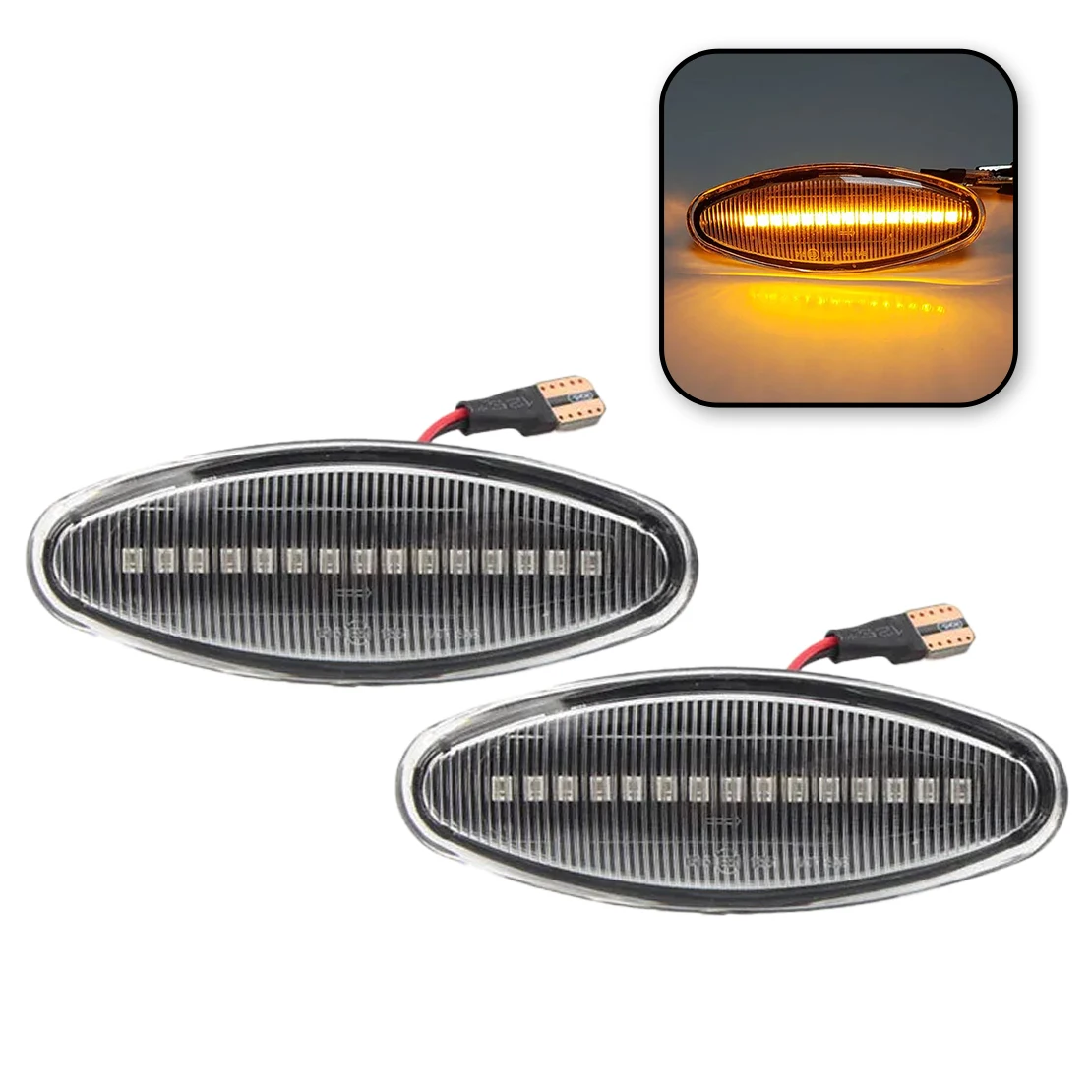 

Transparent Lens Bumper Side Marker Turn Signal Light Lamp Fit for Jaguar S-Type XK8 XKR XJ X350 2005 2004 2003
