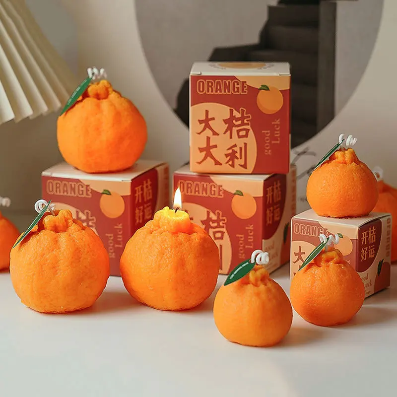 Creative aromatherapy modeling candle large uglyorange aromatherapy tabletopornament ornament big orange Dali New Year's wedding