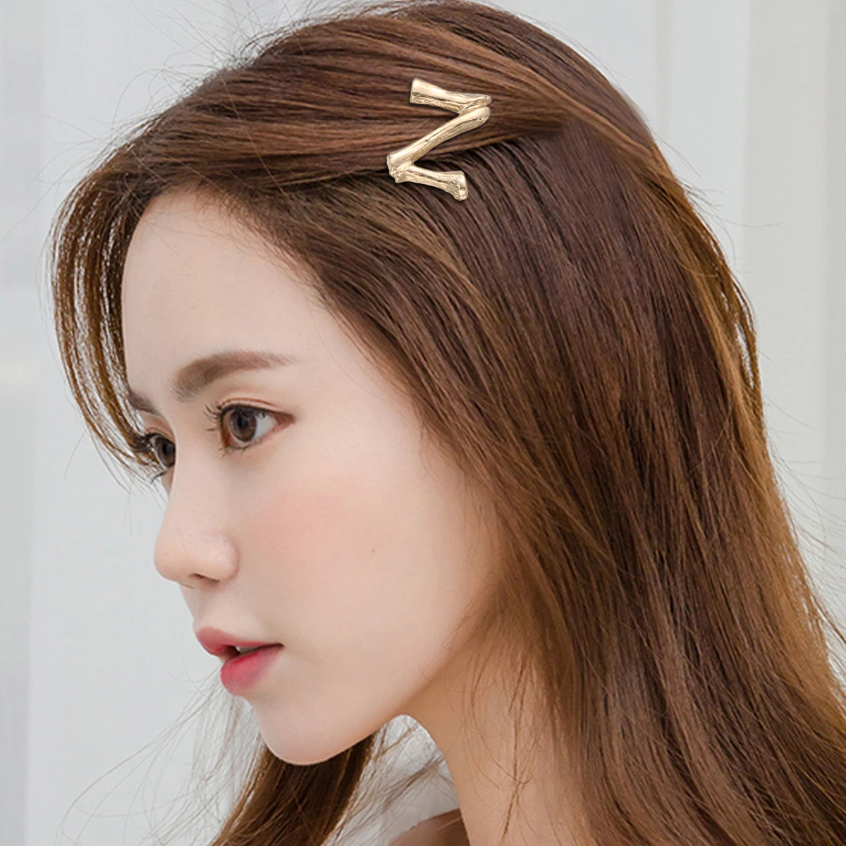 

2pcs Alloy Hair Accessories Hairpin Bamboo Design Alphabet Hair Clip Decorative Barrette For Women Girls Daily Wear Y Z