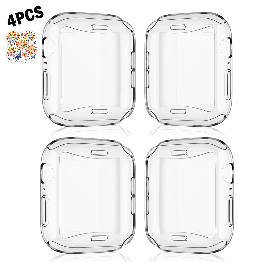 1–5 Stück transparente Displayschutzfolie für Apple Watch 11, 10, 9, 8, 45/41 mm, 44 mm, 42 mm, 46 mm, weiches TPU-Gehäuse, IWatch-Serie 7 SE 6 5