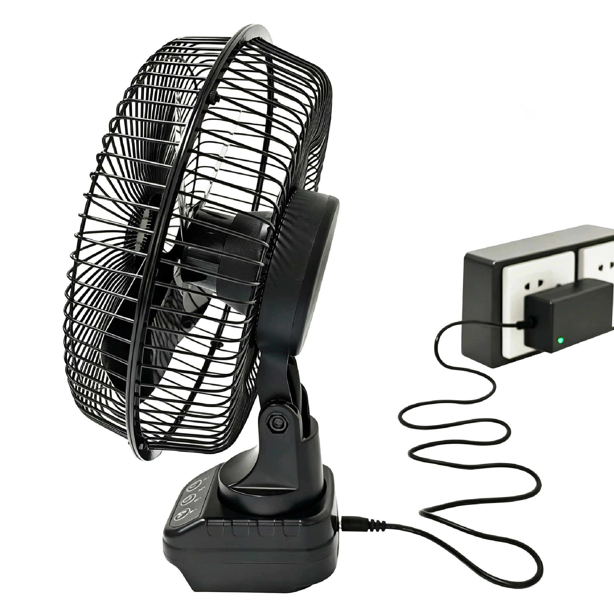 Für Makita Lithium-Akku Bürstenloser Metallventilator 140 ° Oszillation 45 ° Verstellbarer Ventilatorkopf 4 Geschwindigkeiten DC-Betrieb für Outdoor-Camping – Detail 12