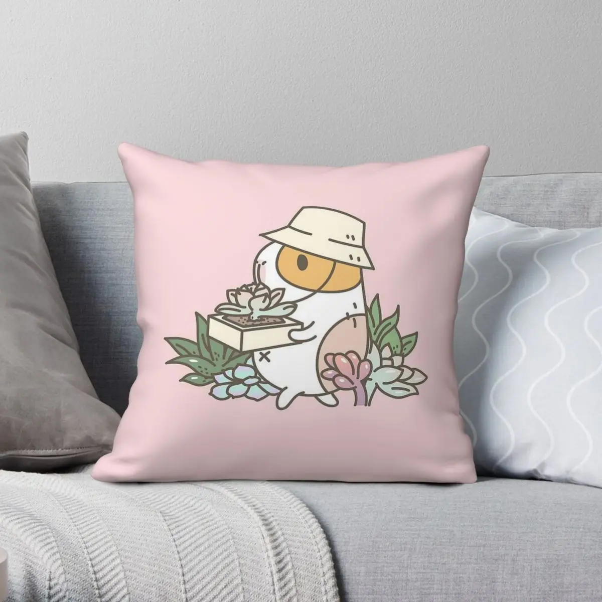 Guinea Pig Succulent Love Square Pillowcase Polyester Linen Velvet Creative Zip Decorative Pillow Case Home Cushion Cover 45x45