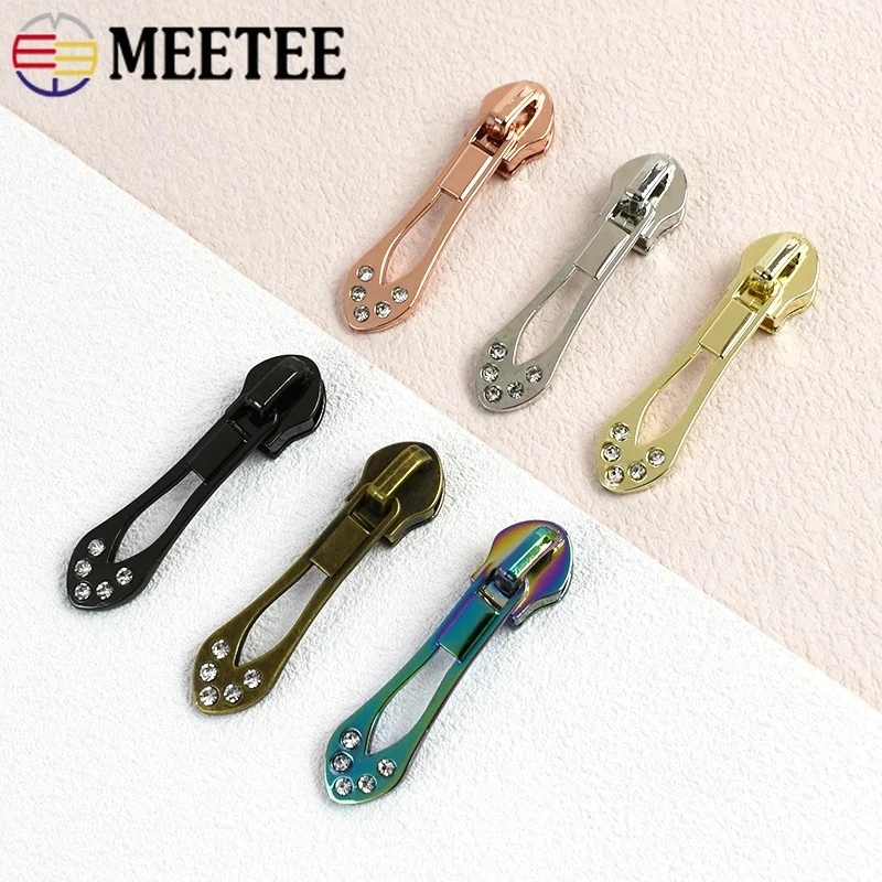 

10/20/30Pcs Meetee 5# Zipper Head for Clothes Zip Tape Bag Shoes Zippers Slider Pocket Replace Zips Puller Repair Kit Accessory