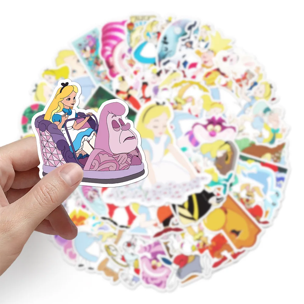 10/30/50pcs Disney Cartoon Movie Alice in Wonderland Graffiti Stickers Guitar Fridge Laptop Phone DIY Kid Toy Waterproof Sticker