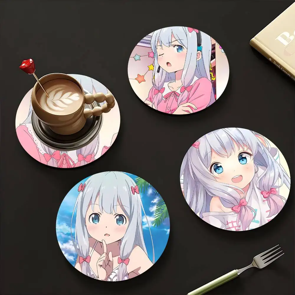 1pc Sagiri Izumi Anime Characters Wooden Coaster Colour Printing Cup Mat Home Desk Decoration Gifts