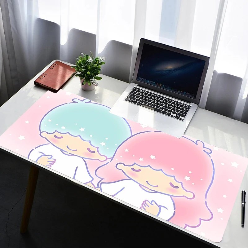

Mouse Pad PC Non Slip Rubber Mousepad Laptop Gamer Cabinet Keyboard Pad Office Computer Gaming Desk L-little Twin Star Mouse Mat