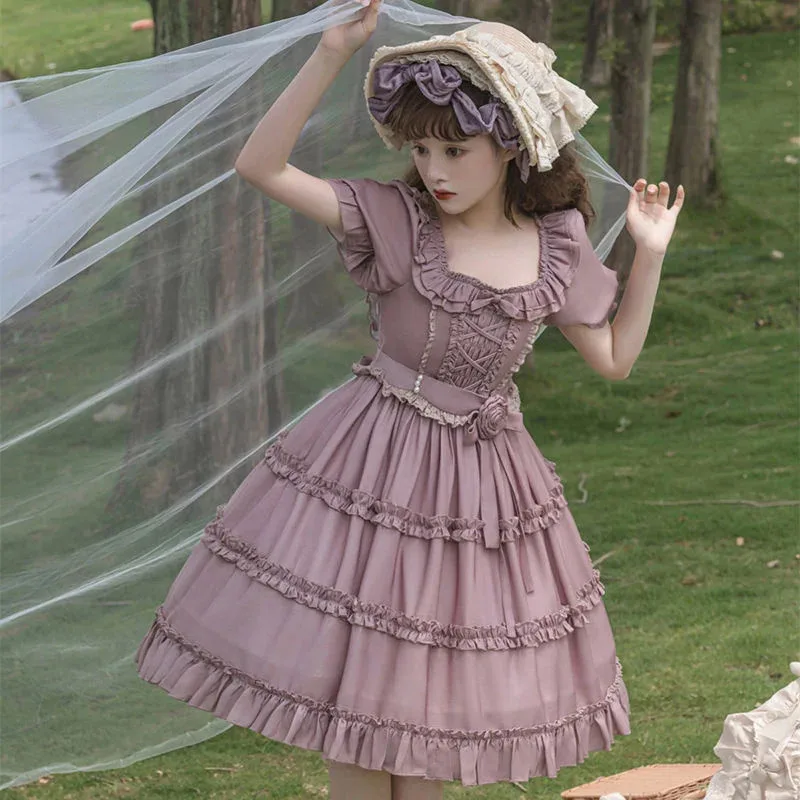 

CyMist Authentic Court Style Fresh Op Long Sleeve Lolita Luxury Celebrity Lolita Skirt Kol Saati Lolita Dress