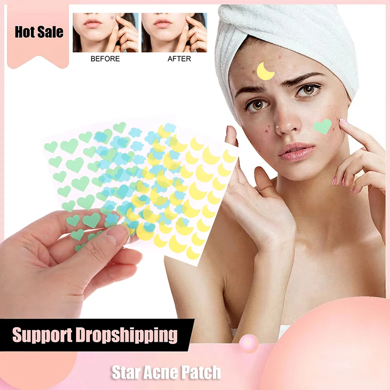 3 Sheets Colorful Love Acne Patches Breathable Acne Removal Absorb Secretions Anti Infection Originality Concealer Makeup Tool