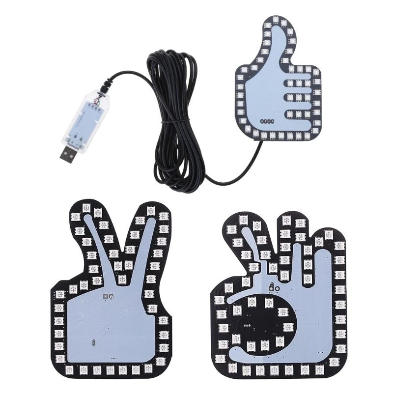 

Funny Car Rear Window Sign Thumb Lamp with Remote Control Road Rage Sign Finger Hand Gesture Light Universal Hand Lamp