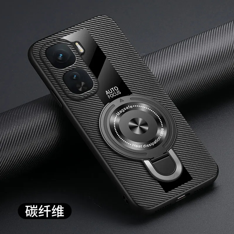 

For VIVO IQOO Neo 10 Pro Case Magnetic Ring Holder Luxury Bracket Plexiglass PU Silicone Sheepskin Leather Shockproof Cover